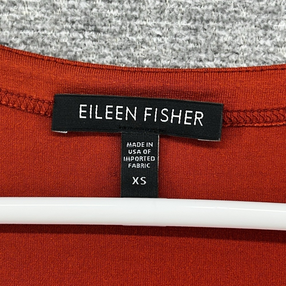 Eileen Fisher Scoop Neck Tank Women Size XS Orange Sleeveless Stretch - Picture 3 of 8